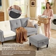 thumbnail image 3 of Soscana Sectional Sofa Set with Storage Ottoman and Accent Chair,Living Room 3 Seat L Shaped Couch and Single Chair Armchair,Living Room Furniture Set for Home Apartment Office Studio, 3 of 7