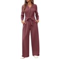 thumbnail image 2 of de Mujer de Larga con Cuello en V, Elegantes, Informales, de Pierna , para Otoño 2025. Rojo Ladrillo S, 2 of 10