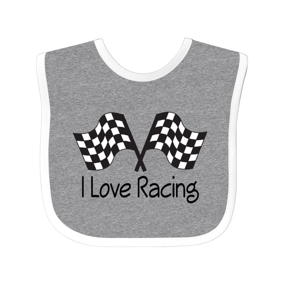 Inktastic I Love Racing Boys or Girls Baby Bib