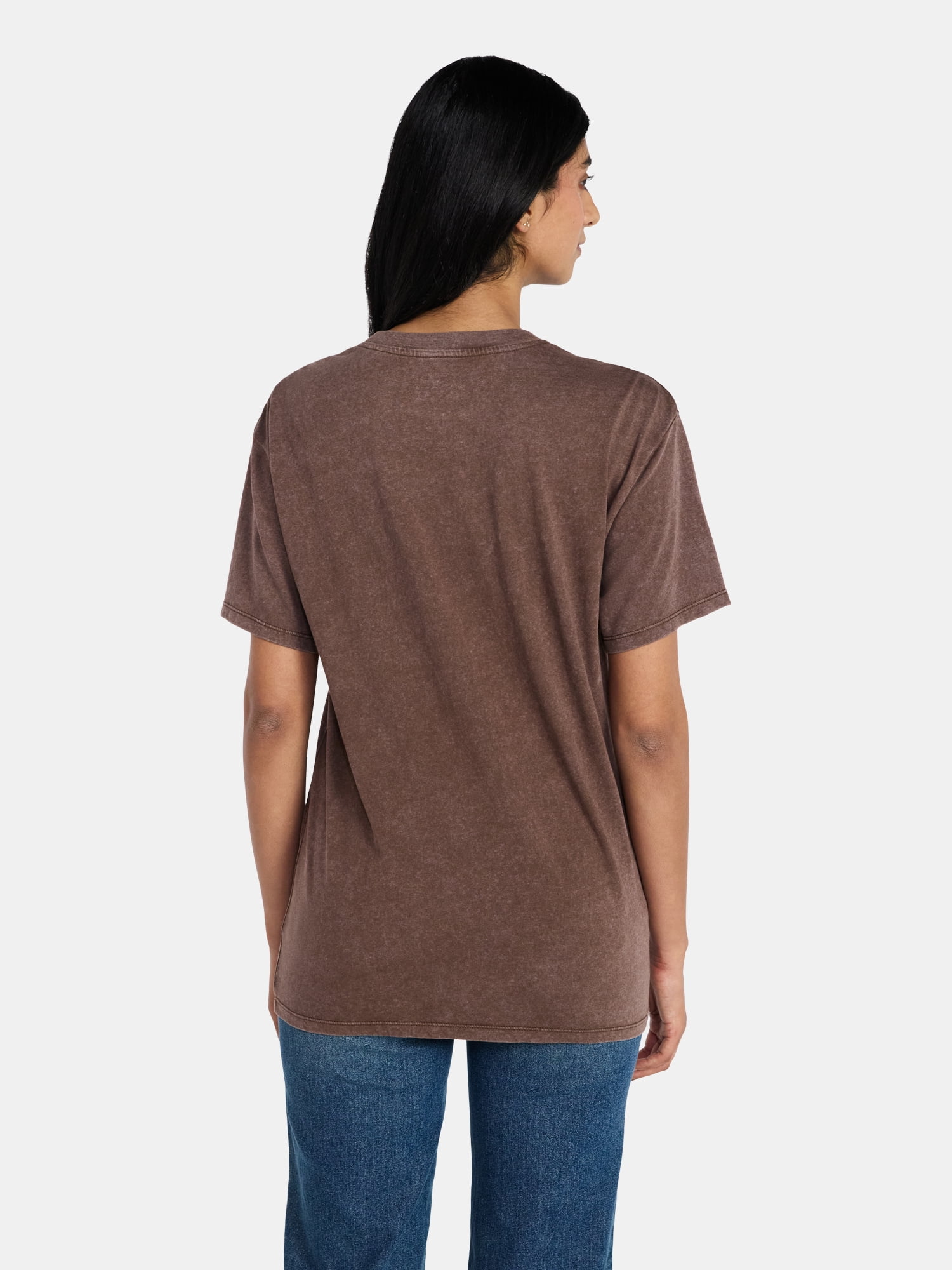 Mickey Mouse Women's Washed Graphic Tee with Short Sleeves