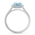 thumbnail image 4 of 2.15 Carat Fine Oval Cut Aquamarine Gemstone & Real Diamond Engagement Ring for Women Solid 18K White Gold Size 7 by Diamond-Capitals, 4 of 7