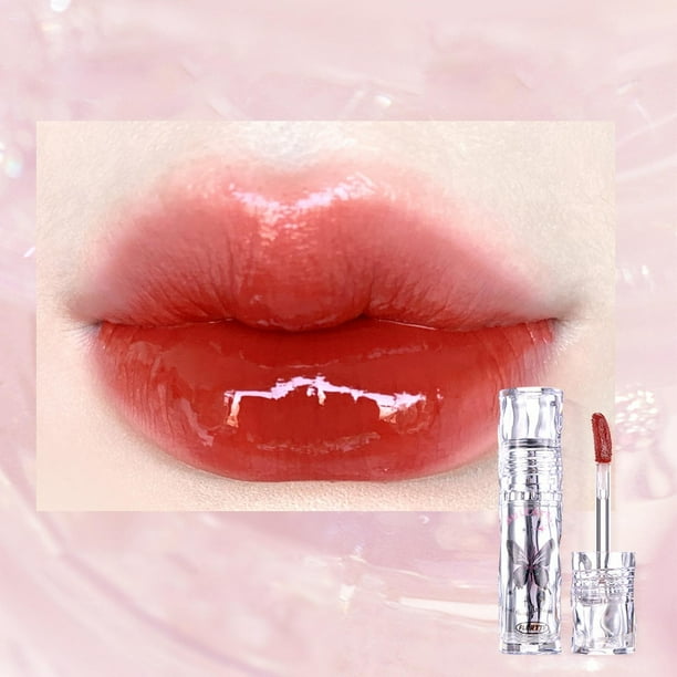 Mini brillo labial hidratante | Aceite labial hidratante de larga duración | Acabado ligero y no pegajoso con brillo | Textura de brillo acuoso | Tubo de 2.6ml | Maquillaje portátil con efecto