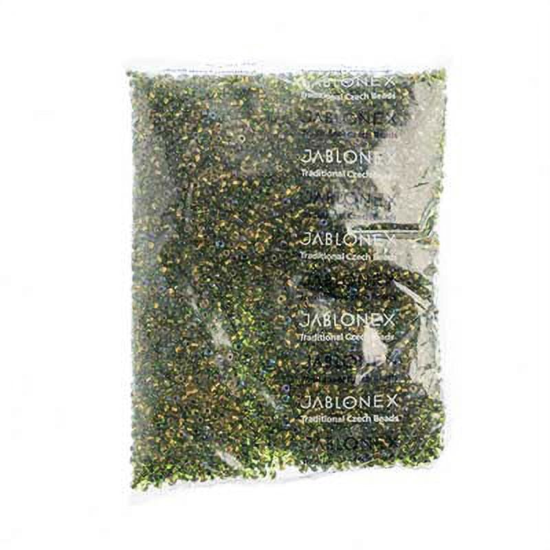 John Bead Czech Glass Seed Beads 6/0 (500g) Mix Copperline Blackline Green Bead