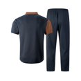 thumbnail image 5 of StSilkitty Men's 2 Piece Outfits Color Block Button down Short Sleeve Collared Shirts and Pants Sets Cotton Linen Casual Set, 5 of 7