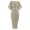 Gold, variant on Womens Dresses Wedding Guest Dresses for Women Long Sleeve Dress Back Big Leaf Wrapped Chest And Shoulder Dress Gold XXL, Summer Dresses for Women 2022