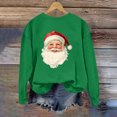 thumbnail image 4 of asdoklhq Christmas Crew Neck Sweatshirts Women's Round Neck Printed Loose Fitting Long Sleeve Hoodless Sweatshirts Green 2X, 4 of 7