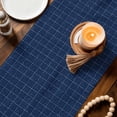 thumbnail image 3 of Blue Plaid Table Runner 70 Inches, Country Live Love Laugh Text Star Love Heart Bed Runner Dresser Scarves Tabletop for Indoor Outdoor Parties/Ceremony/Banquet, 13" x 70", 3 of 9