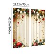 thumbnail image 2 of QISIWOLE Festive Christmas Themed Decorative Curtains, 2 Pack 65x29in Polyester Fabric with Rod Pocket, Holiday Window Display for Living Room Bedroom Party, Gold Ornament Elegant Scene, 2 of 6