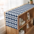 thumbnail image 6 of Table Runners 90 Inches Long Dress Scarves, Bohemia Farmhouse Coffee/Dining/Kitchen Table Runner for Living Room, Minimalist Geometric Pattern Abstract Dark Blue 13x90 Inch, 6 of 9