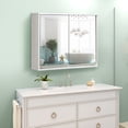 thumbnail image 2 of Topbuy Mirrored Double Door Bathroom Storage Cabinet Wall Mounted Type Organizer Shelf White, 2 of 8