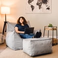 thumbnail image 4 of Big Joe Imperial Lounger Foam Filled Bean Bag Armchair with Removable Cover, Gray Plush, Soft Polyester, 4 feet Big, 4 of 9