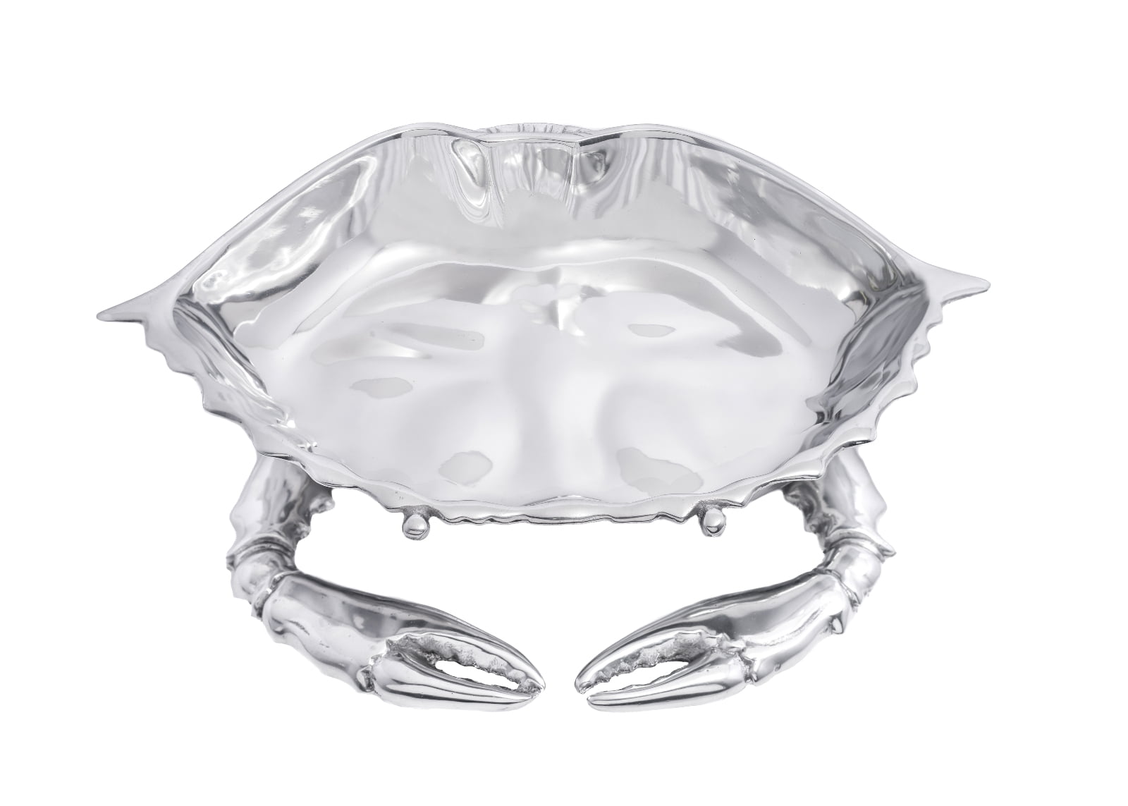 Arthur Court Coastal Crab Shaped 16 Inch Salad Bowl Polished Aluminum