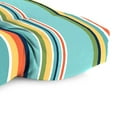thumbnail image 4 of Jordan Manufacturing 3-Piece Mamba Pelican Turquoise Stripe Tufted Outdoor Cushion Set with 1 Wicker Bench Cushion and 2 Wicker Seat Cushions, 4 of 12