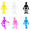Colorful A, variant on 36 Pack Poseable Skeleton Figures, Elastic Bendable Novelty Skeletons for Halloween Decor, Stress Relief Desk Fidgets for Adults, Party Favors
