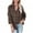 Coffee, variant on LYXSSBYX V Neck Long Sleeve Solid Color Button Down Shirts Loose Blouse Long Sleeve Casual Work Tunic Tops With Pockets