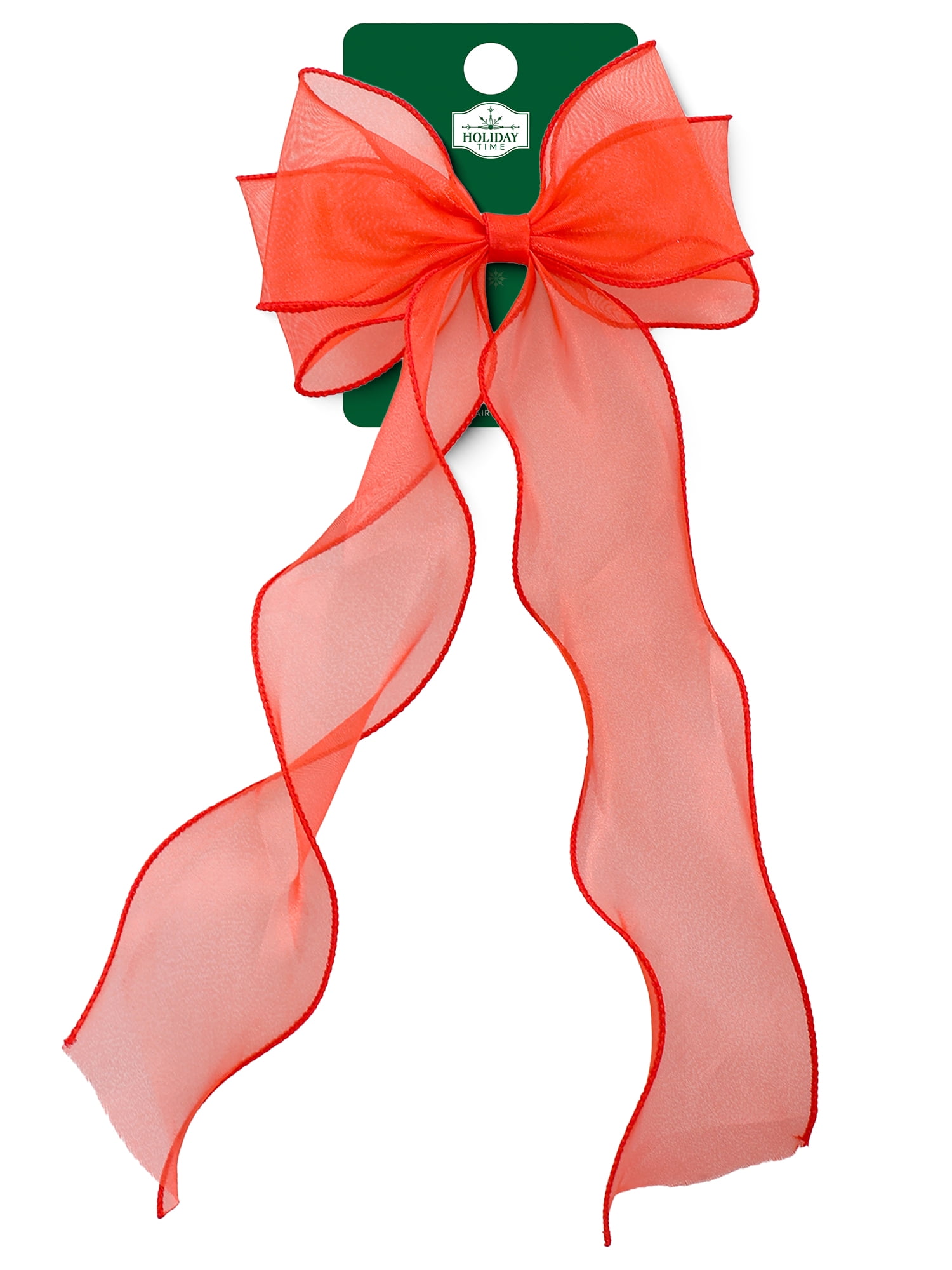 Holiday Time Sheer Red Hair Bow, 1 Piece