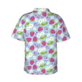 thumbnail image 3 of Haiem Strawberry And Flowers Printed Hawaiian Shirt for Men - Men’s Casual Beach Summer Shirts - Stretch Fabric with Modern Fit-Small, 3 of 9
