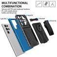 thumbnail image 2 of ELEHOLD Heavy Duty Case for Samsung Galaxy S23 Ultra, Hybrid Rugged Military Grade Shockproof Cover with Hidden Kickstand Detachable Rotating Belt Clip Armor Case, Blue, 2 of 10