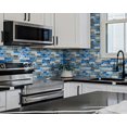 thumbnail image 2 of Azulejo para salpicaduras de cocina, pelar y pegar, tiwoos, azul grueso, 2 of 6