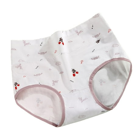 YABCSAZ Womens Hipster Panties High Waisted Cotton Print Bikini Brief Underwear Hip Lift Tummy Control Soft Strench Breathable Pants