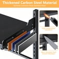 thumbnail image 6 of Microwave Oven Rack, Expandable 2-Tier Twist-Lock Carbon Steel Kitchen Countertop Storage Rack with 4  Hooks, Detachable Height Adjustable Microwave Stand, Black, 6 of 7