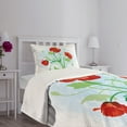 thumbnail image 3 of Ambesonne Floral Quilted Bedspread Set 2 Pcs, Meadow Flower Bouquet, Twin Size, Fern Green Pale Blue, 3 of 5