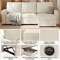 thumbnail image 4 of Topeakmart Convertible Sectional Sofa with Storage Compartment & USB Ports, Beige, 4 of 12