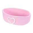 thumbnail image 1 of Cesta de cuerda rectangular Uxcell, 10x5.9x3.1 pulgadas, pequeñas cestas tejidas para organizar almacenamiento mini tejido para almacenamiento en estanterías, decoración del hogar, regalo, color rosa, 1 of 7