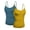 2 Pk - D.Teal, D.Mustard, variant on Basic Women Camisole Cami Built-In Shelf Bra Adjst Strap Tank Top - Junior Size