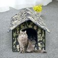 thumbnail image 2 of Tienda para mascotas al aire libre, refugio para gatos compuesto de EVA impermeable, condominio tipo Villa para gatos sin deformación, jaula plegable para perros y gatos, casas para gatos M, 2 of 5