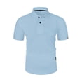 thumbnail image 1 of Blusa y camisa de manga corta con cuello vuelto para hombre, blusa de manga corta de seda helada con solapa y botones para hombre, 1 of 4
