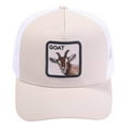 thumbnail image 2 of Unisex Embroidered The Goat, 5-Panel Trucker Hat, Beige, Beige 1204-W, Adjustable Fit, 2 of 2