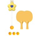 thumbnail image 1 of justharion Children's Hanging Table Tennis Trainer Exercise Equipment Self Training Yellow 2 Paddles, 1 of 8