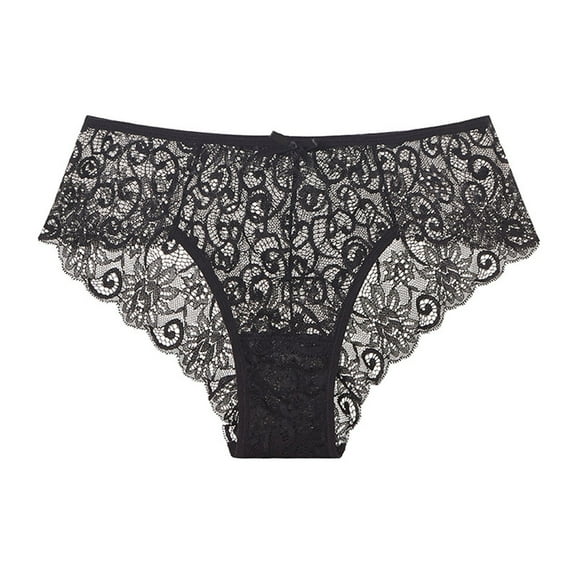 Bigersell Ladies Underwear Clearance Breathable Underwear Women Bikini Panty Style P-101 Polyester Bikini Panties No Show Thongs Ladies Briefs High Waist Women's Panties Black L