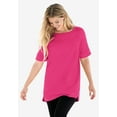 thumbnail image 5 of Woman Within Plus Size Perfect Cuffed Elbow-Sleeve Boat-Neck Tee, 5 of 6