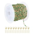 thumbnail image 1 of Cadena de cuentas de acero inoxidable Uxcell, 16.4 pies/5M cable de joyería con cuentas de esmalte (Oro/Verde oscuro, paquete de 1), 1 of 6