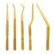 thumbnail image 1 of Pinzas de cocina de acero inoxidable de 5 piezas, juego de pinzas profesionales para chef para un agarre preciso, para cocinar, hornear, enchapado y decorar pasteles., 1 of 8