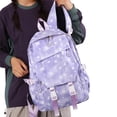 thumbnail image 3 of JCCXIN Kids School Backpack For Girl With Lunch Box Pencil Case 3 PC Sets Primary Middle High School College Backpacks Tie Dye Cute Stars Graphic Lightweight Large Capacity Funny Travel Bags,Purple, 3 of 3