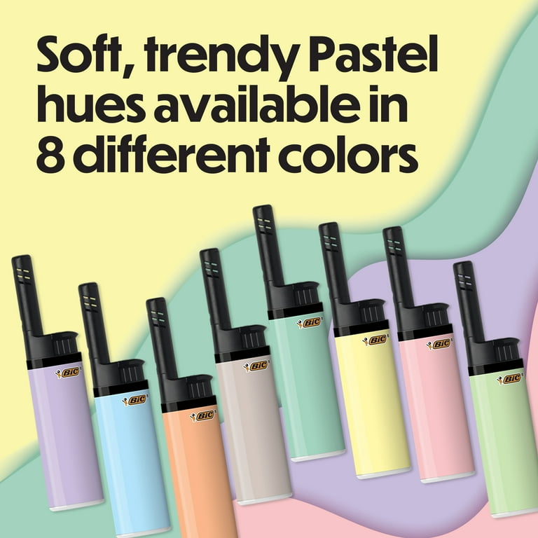 BIC, EZ Reach Lighter, Pastel Series, 6 Pack, Extended Wand