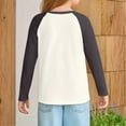 thumbnail image 3 of Garbnen Girls Long Sleeve Shirt Casual Raglan Girls Shirt Crewneck Color Block Cute Fall Preppy Clothes for Teen Girls 7-8 Years, 3 of 5
