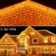 thumbnail image 2 of Cortina de luces LED de carámbanos para decoración navideña de 3,5 a 35 m, para exteriores, Año Nuevo 2023, guirnalda de luces de hadas para la calle en la casa, 2 of 5