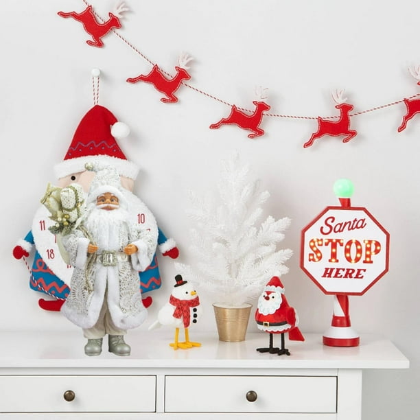 Figura de Papá Noel de pie BLESIY adorno navideño decoración navideña de mesa 27 cm x 60 cm