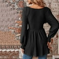 thumbnail image 4 of Blusas de mujer de manga larga, camisas de mujer de manga larga, blusas tipo jersey, blusas de mujer con cuello en V, elegantes, sencillas, de gran tamaño, 4 of 5