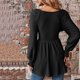 thumbnail image 4 of Blusas de mujer de manga larga, camisas de mujer de manga larga, blusas tipo jersey, blusas de mujer con cuello en V, elegantes, sencillas, de gran tamaño, 4 of 5