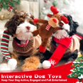 thumbnail image 4 of Juguetes navideños que chirrían con papel arrugado, juguetes de peluche interactivos para masticar con renos de peluche, regalos para cachorros, perros pequeños, medianos y grandes, 4 of 7