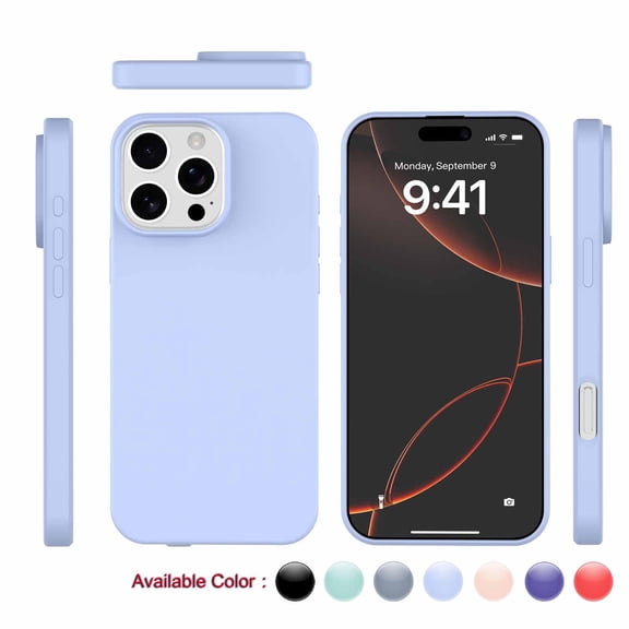 Apple iPhone 16 Pro Shockproof Silicone Case, Rugged Soft Gel Rubber Cover, Ultra Slim Anti-Scratch Design with Microfiber Lining, Protective Phone Case for iPhone 16 Pro-Purple