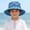 Blue d, variant on Kids' Pineapple Print Bucket Hat, Adjustable Cotton Sun Hat with Chin Strap for Beach and Summer Trips, 1-8 Years Pink 1 Years