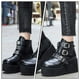 thumbnail image 2 of 1 par de botas de tubo corto para mujer Botas de tacón grueso Botas retro de punta redonda para mujer, 2 of 6