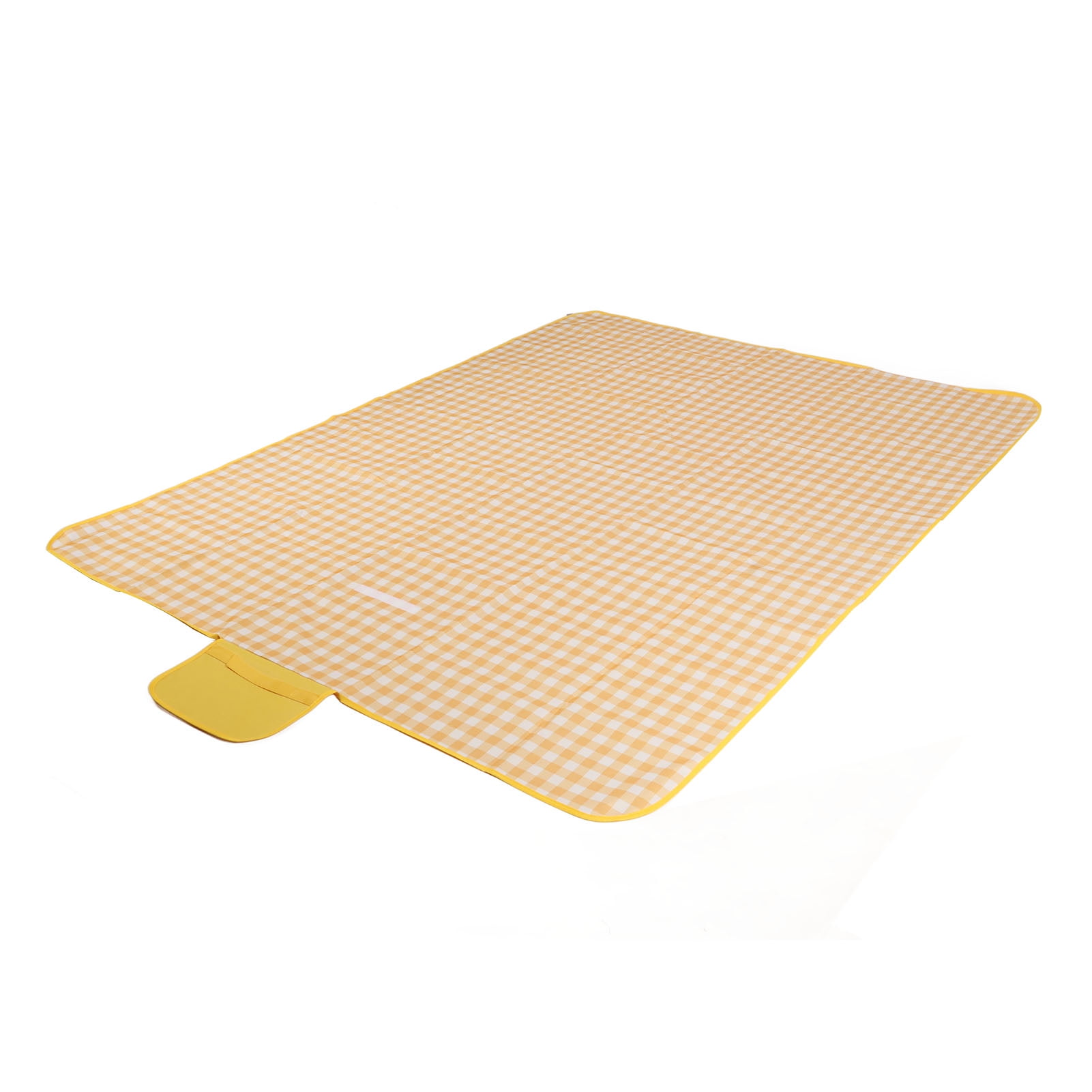 Large Picnic Mat Waterproof Yellow White Plaid Picnic Blanket Multi Purpose For Travel Walmart