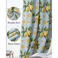 thumbnail image 3 of Lemon Flower Blackout Curtains for Bedroom Living Room Darkening Curtains 63 Inches Long Summer Spring Country Green Watercolor Window Curtain 2 Panels Set Window Treatment Grommet Drapes 52"x63", 3 of 9